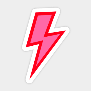 Pink Lightning Bolt with Red Outline Sticker